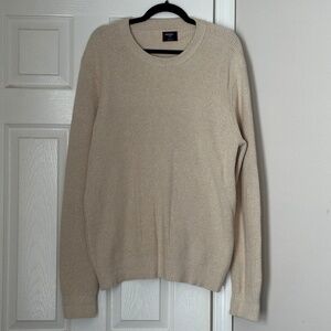 UNTUCKit Seaver Knit Sweater Men’s Pullover Oatmeal Beige Size Large Cotton